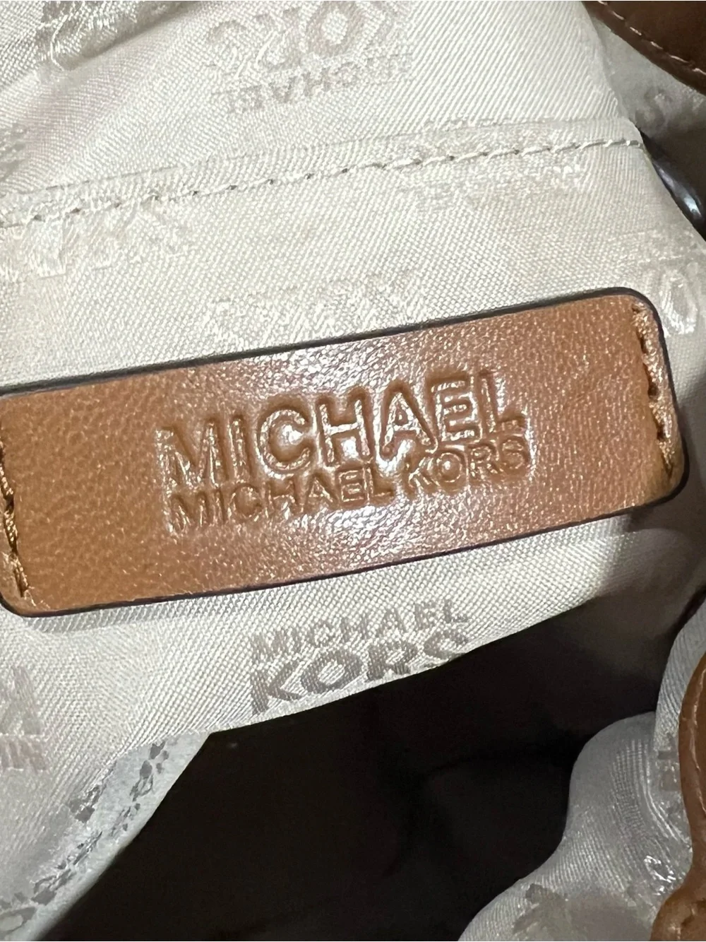 MICHAEL Michael Kors Cognac Brown soft Leather Hobo with Gold Hardware